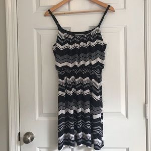 Black and white chevron dress